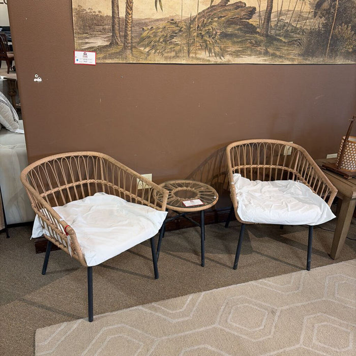 S/2 Metal + Wicker Chairs (SK)