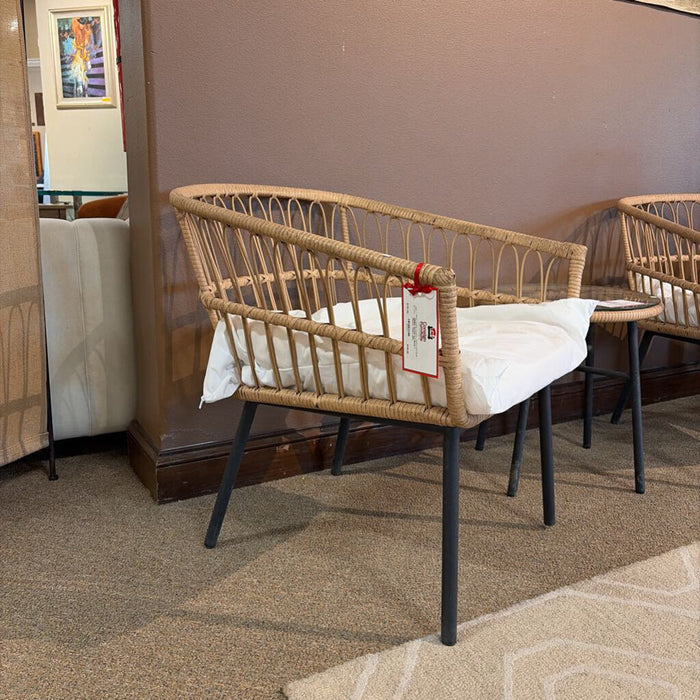 S/2 Metal + Wicker Chairs (SK)
