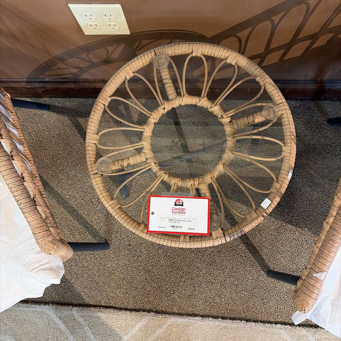Wicker Glass Top Table (LS)