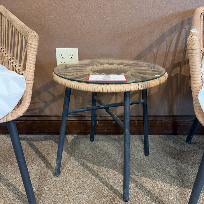 Wicker Glass Top Table (LS)