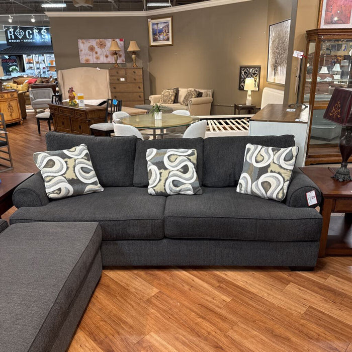 Grey Fabric Sofa w/ 3 Pillows (SLH)