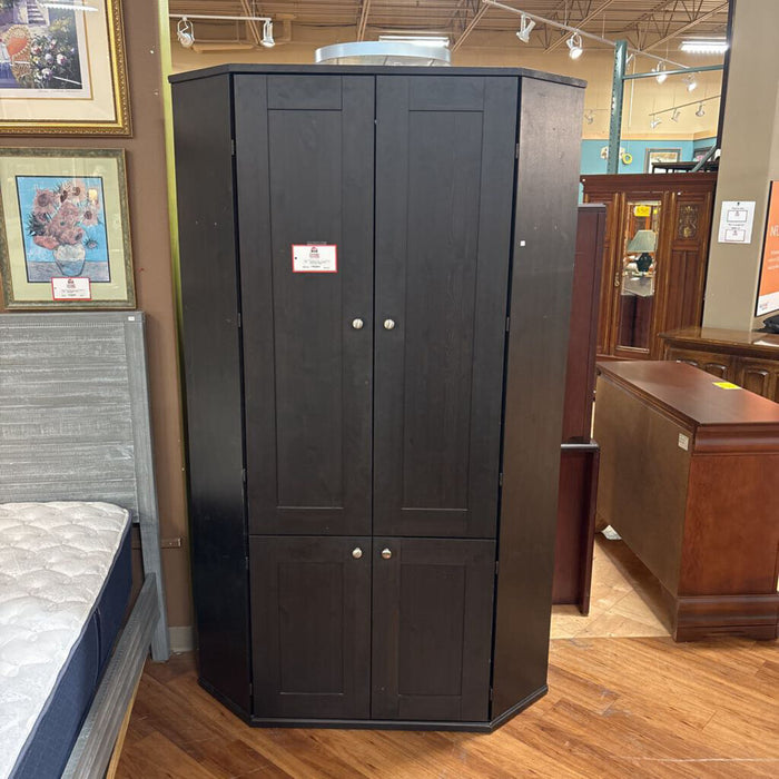 Blk 4-Door Corner Desk/Cabinet (LSH)