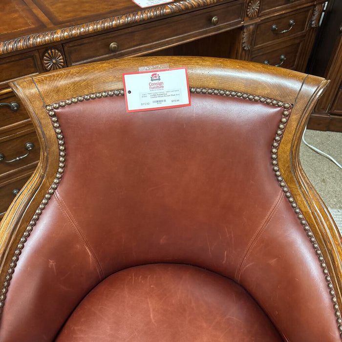 Red Leather/Wood Accent Chair (BMA)