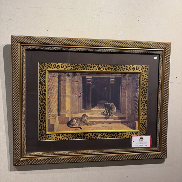 Gold Framed Artwork Of Cheetah (BLA)