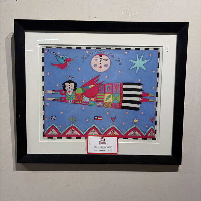 Black Framed "Peace On Earth" Art (LS)
