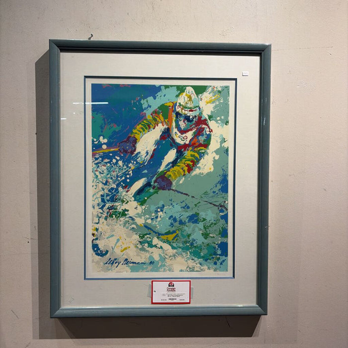 Green Framed Abstract Ski Art - Neiman (BAH)