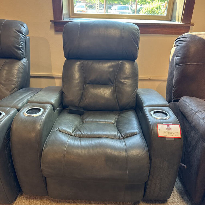 Grey Leather Power Recliner (CTH)