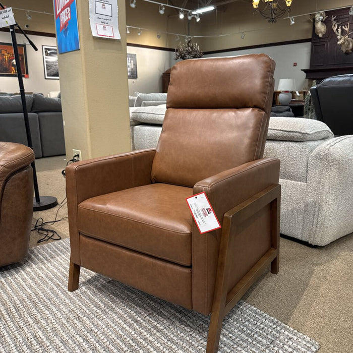 Brown Leather Pushback Chair