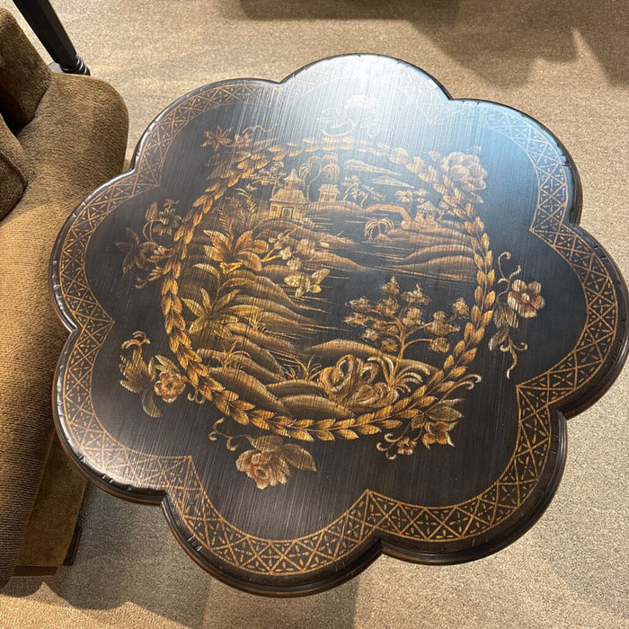 Ornate DW Pedestal End Table (SK)