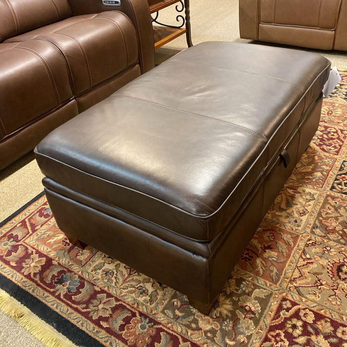 Brown Leather Ottoman/Bench (CI)