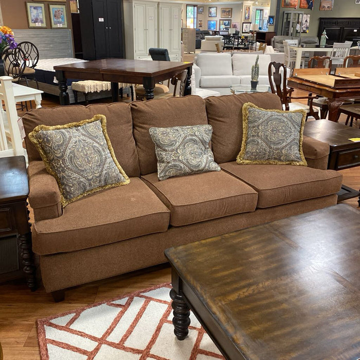 Brown Fabric Sofa (LSH)