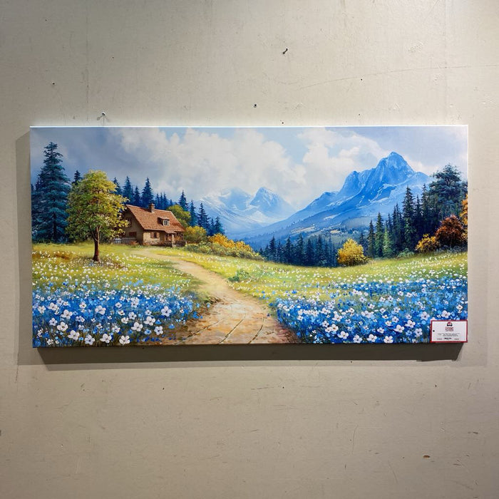 Chat Young Mountains Rustic Landscape Canvas (TI)