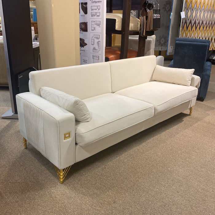 Velvet White Sofa (SHK)