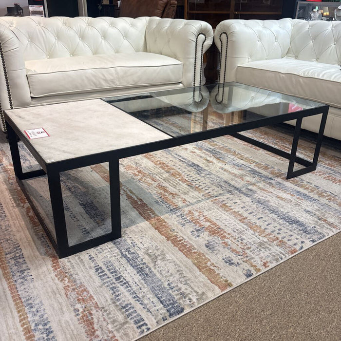 Glass + Marble Metal Coffee Table (ATH)