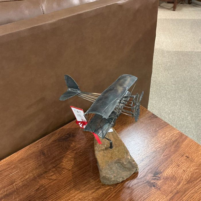 Metal Plane In Rock Decor (M)
