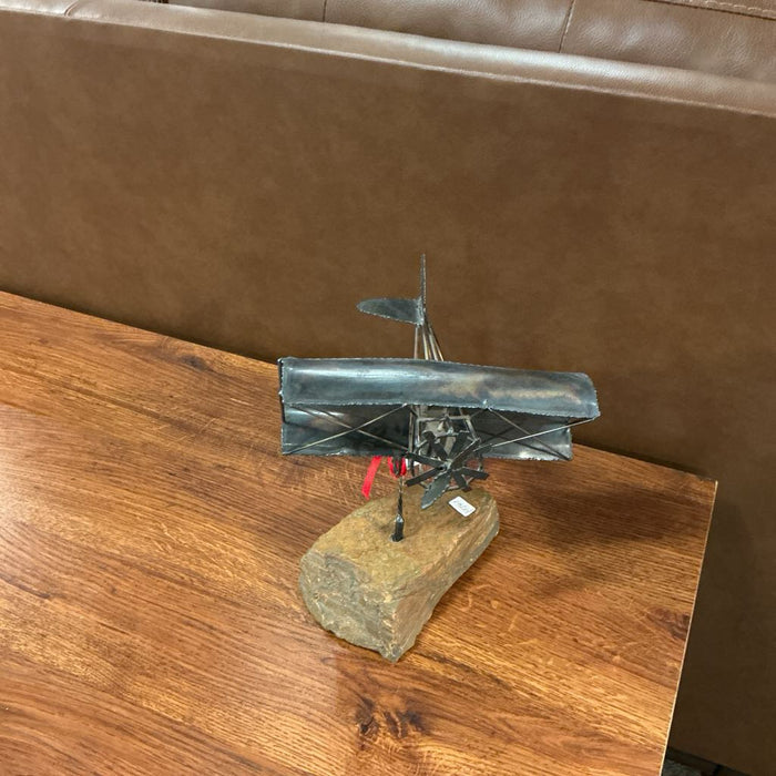 Metal Plane In Rock Decor (M)