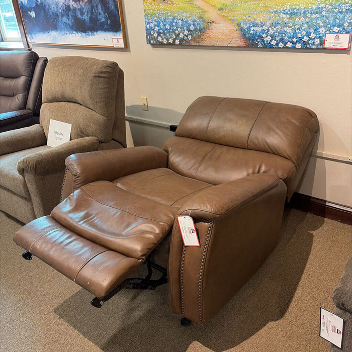 Brown Leather Powered Recliner(ATH)