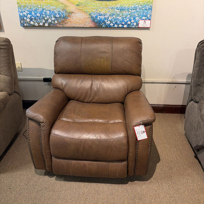 Brown Leather Powered Recliner(ATH)
