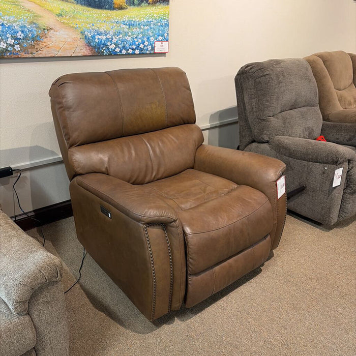 Brown Leather Powered Recliner(ATH)