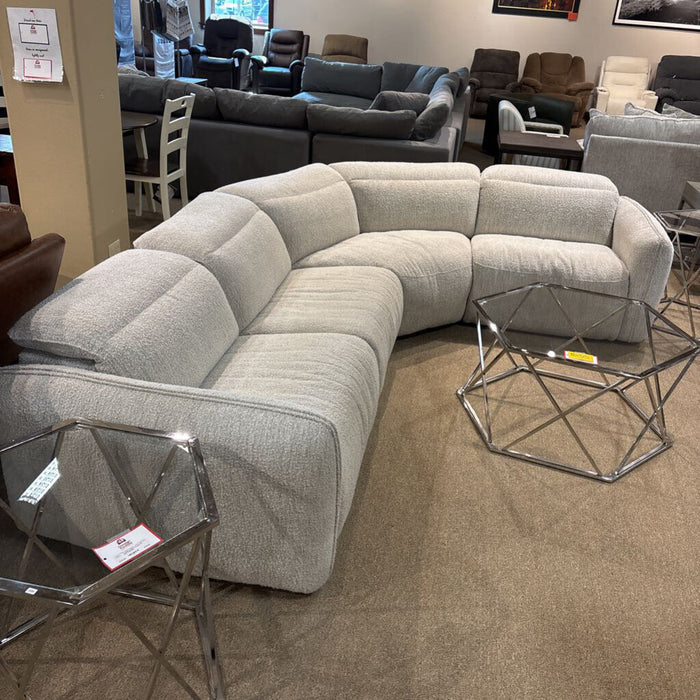 White Fabric Electric 4PC Sectional (BIMK)