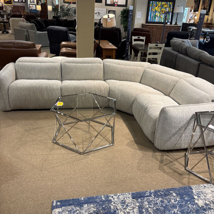 White Fabric Electric 4PC Sectional (BIMK)