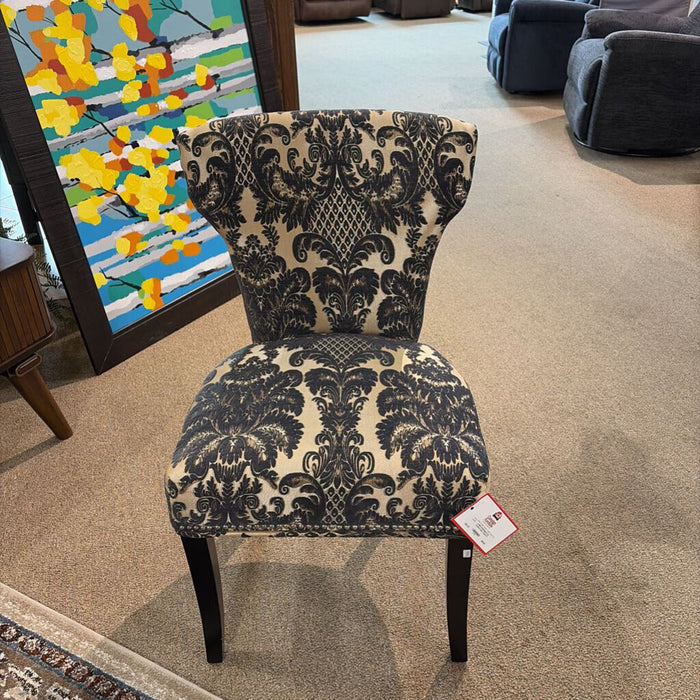 Black/Tan Armless Fabric Chair(AT)
