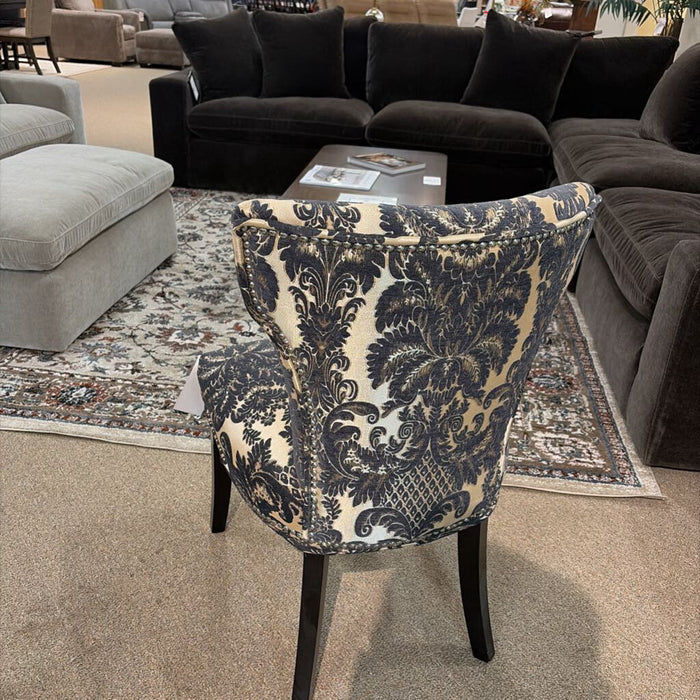 Black/Tan Armless Fabric Chair(AT)
