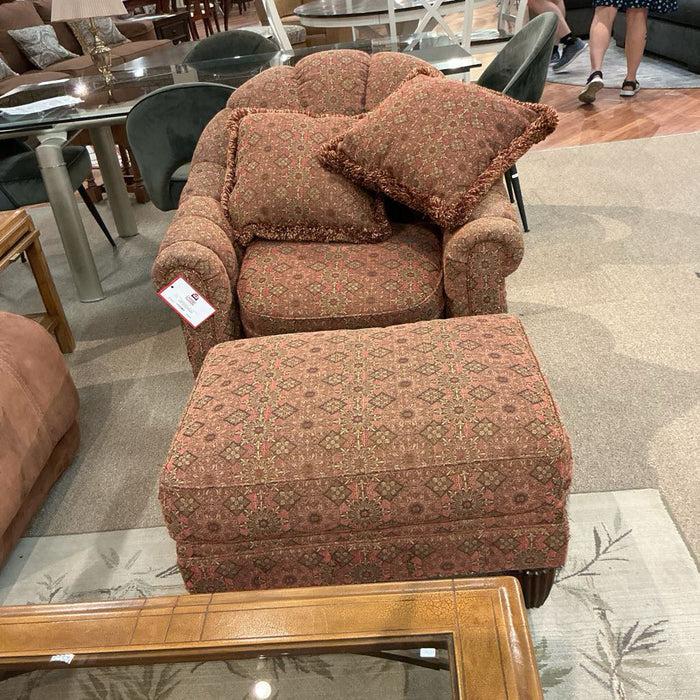 Paisley Red Fabric Armchair/Otto(BAH)