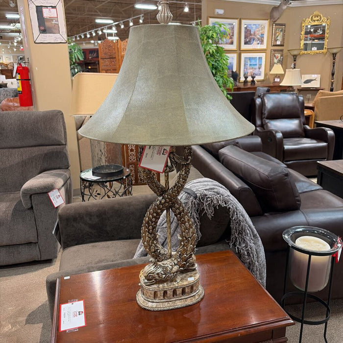 Grey Scaled Ornate Table Lamp(KL)