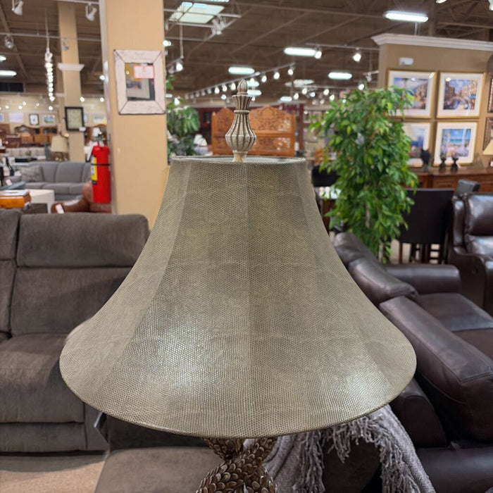 Grey Scaled Ornate Table Lamp(KL)