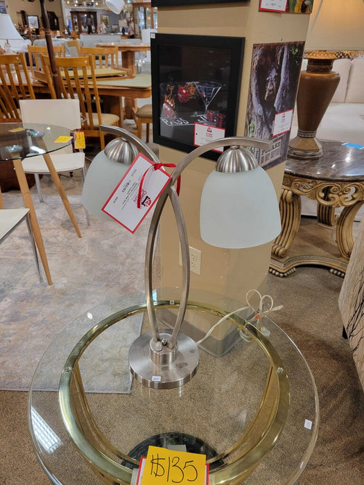 Two-Bulb Silver Table Lamp(AT)
