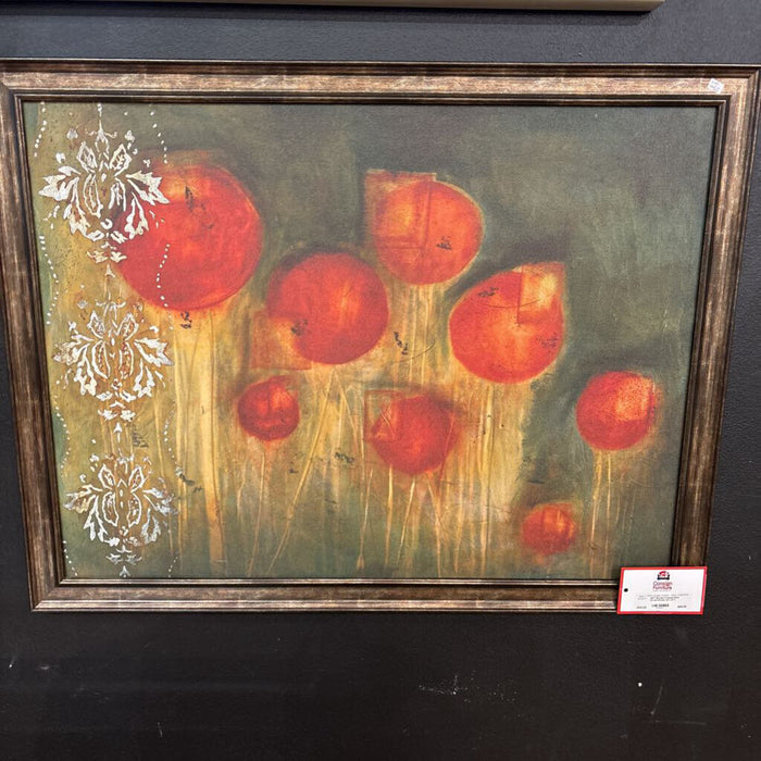 Brown Framed Red Circle+Green Art (AT)