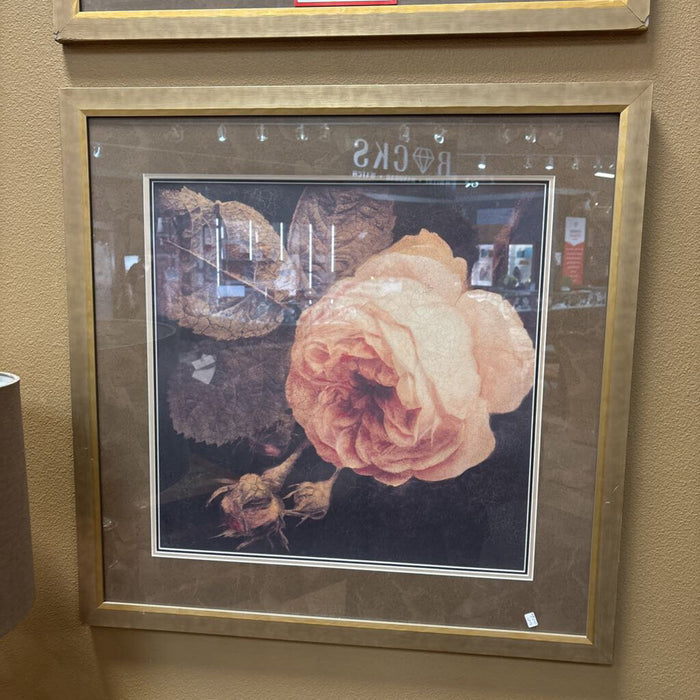 S/2 Gold Framed Artwork of Flower (KL)