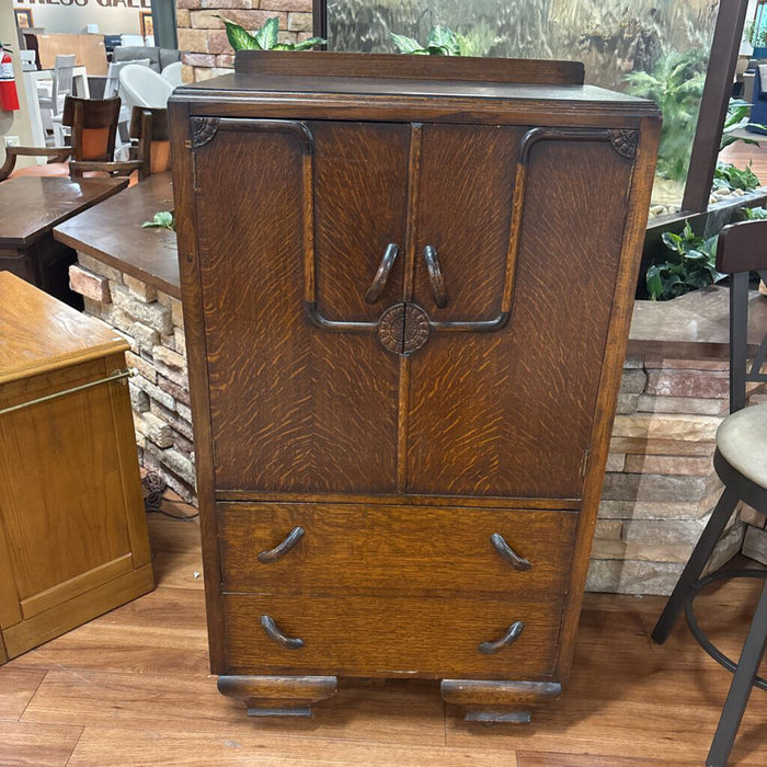 2-Door 2-Drawer Antique Wood Cabinet (MI)