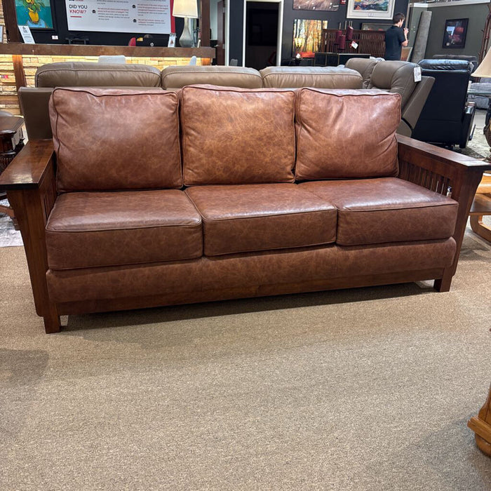 Amish Mission Style Leather Sofa (CIMK)