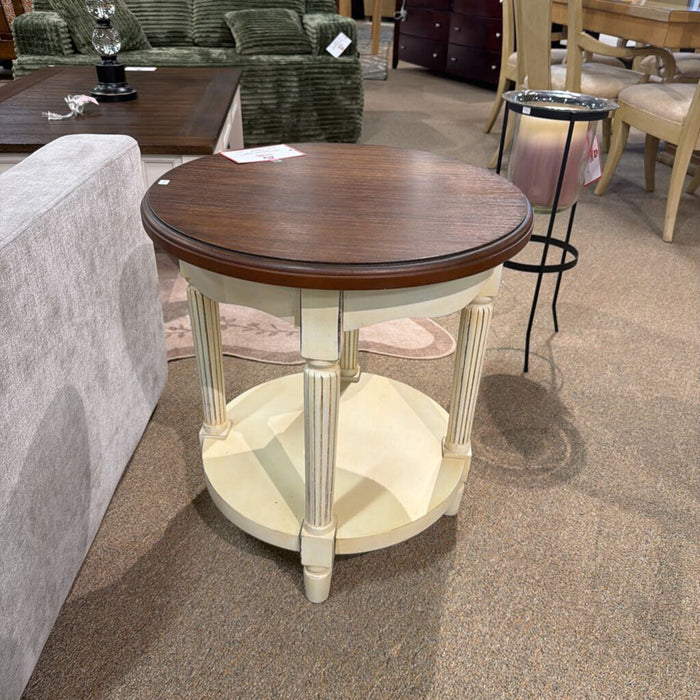 Two-Tone 2-Tier Round End Table(SK)