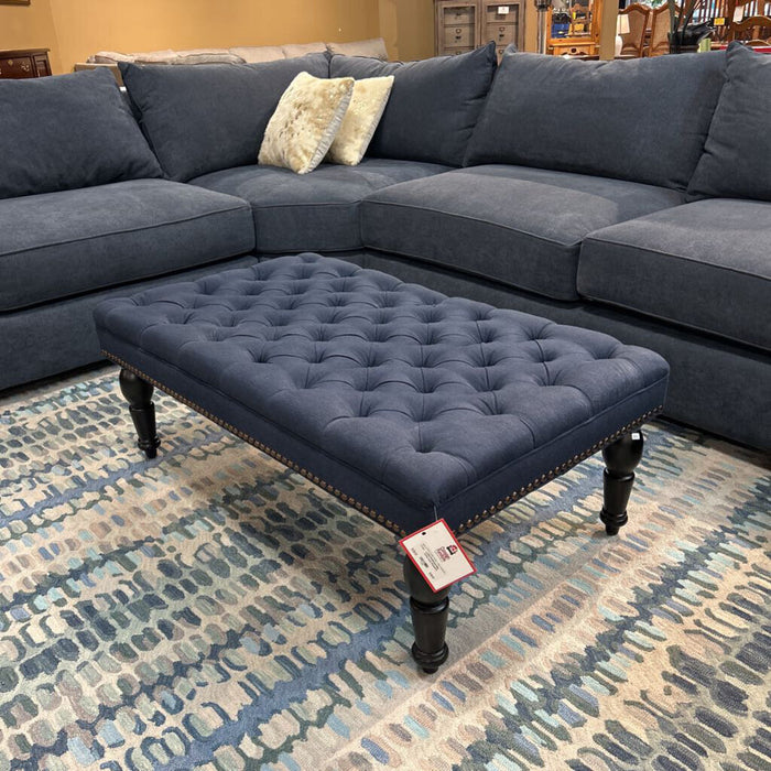 Dark Blue Tufted Large Ottoman(TI)