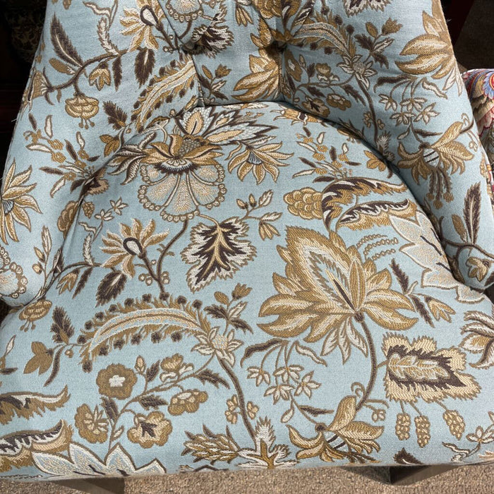 Blue Floral Armless Chair(LS)