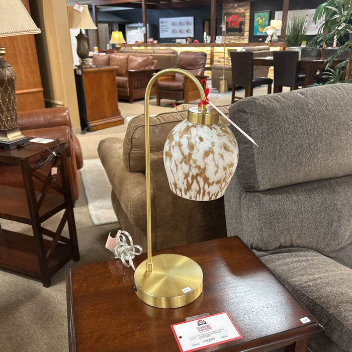 Gold Lamp w/ Spotted Shade(LS)