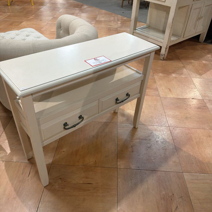 2-Drawer White Sofa Table(SK)