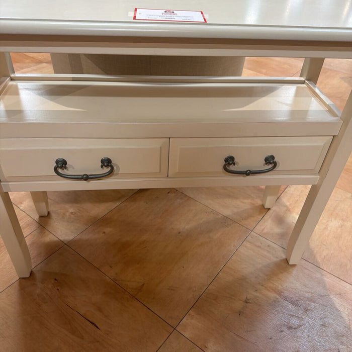 2-Drawer White Sofa Table(SK)