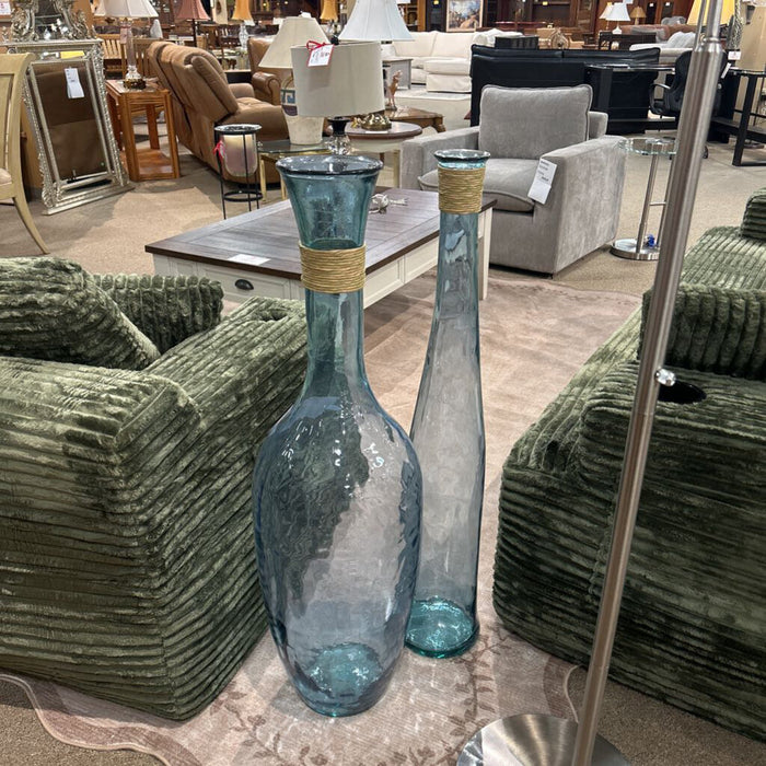 S/2 Large Blue Vases(TI)