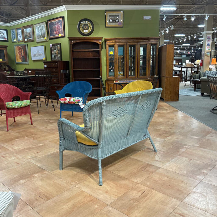 Blue/Grey Wicker Loveseat(SK)