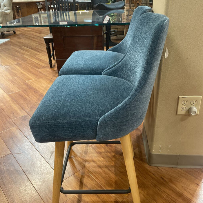 S/2 Fabric Blue Barstools(TI)