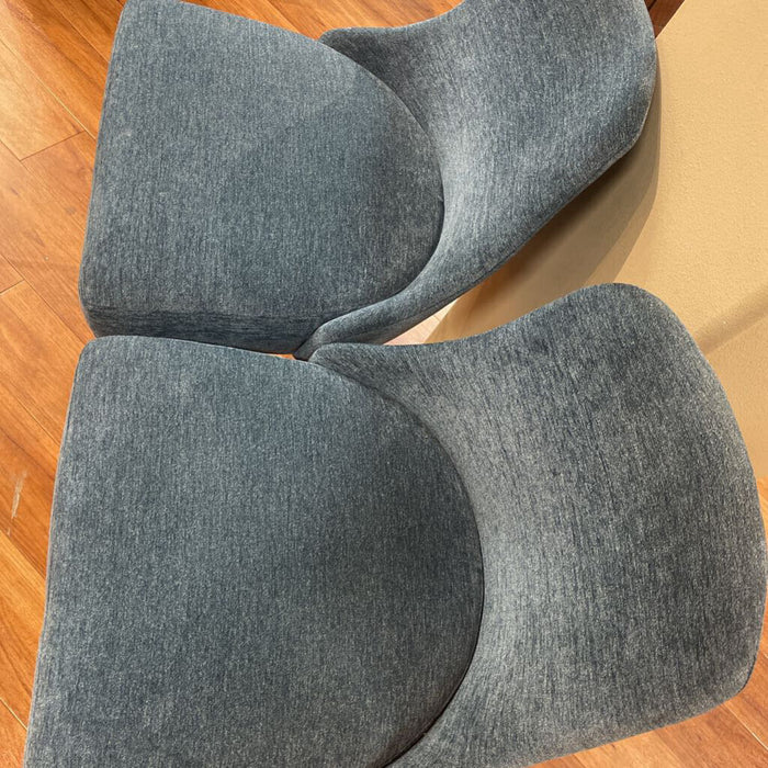 S/2 Fabric Blue Barstools(TI)