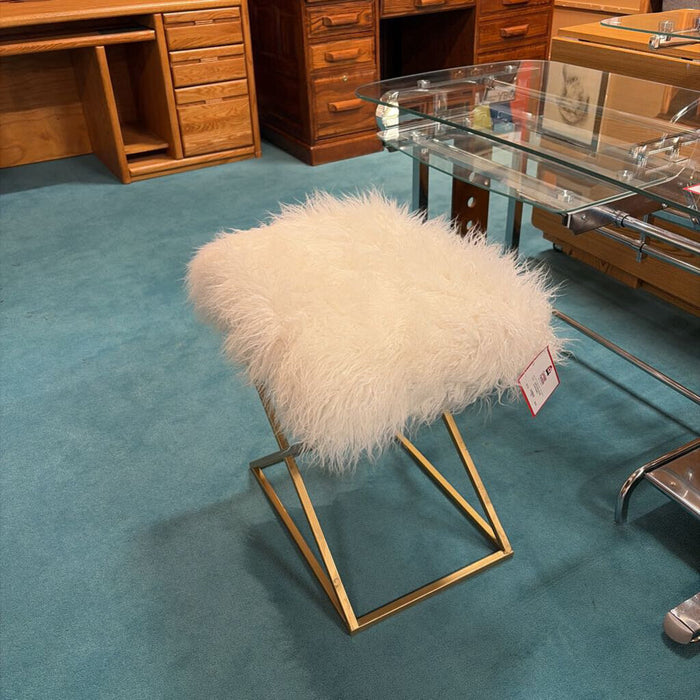 Fluffy/Gold Stool/Ottoman(KL)