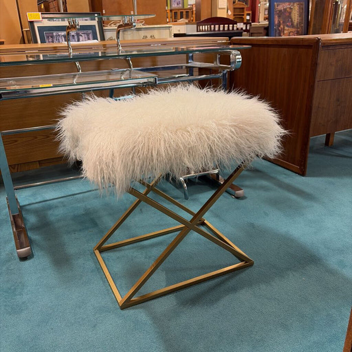 Fluffy/Gold Stool/Ottoman(KL)