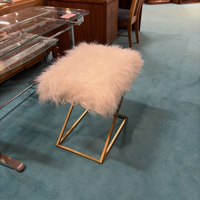 Fluffy/Gold Stool/Ottoman(KL)