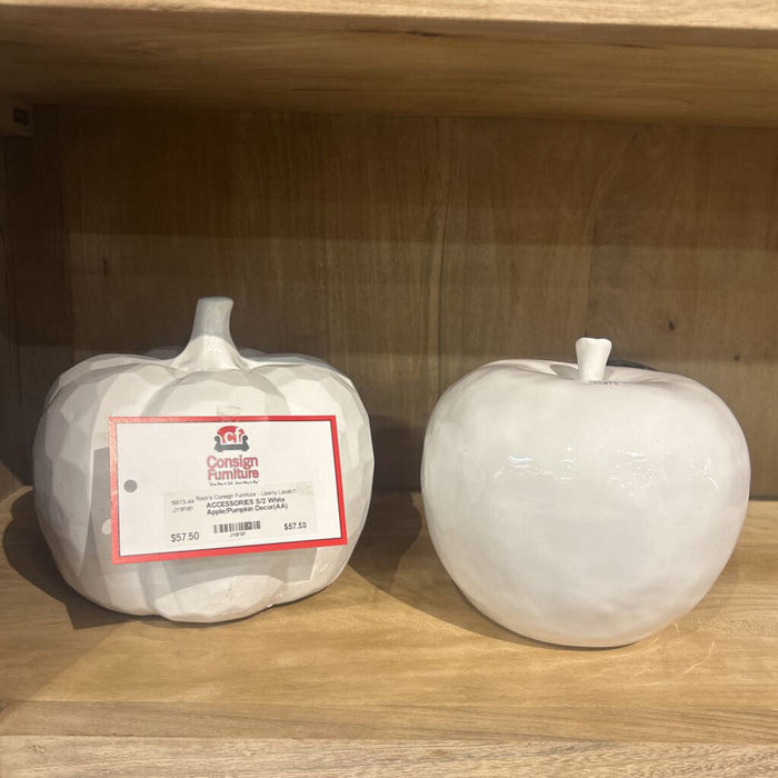 S/2 White Apple/Pumpkin Decor(AA)