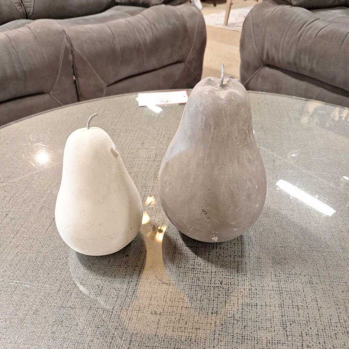 S/2 White/Grey Pear Decor(AA)